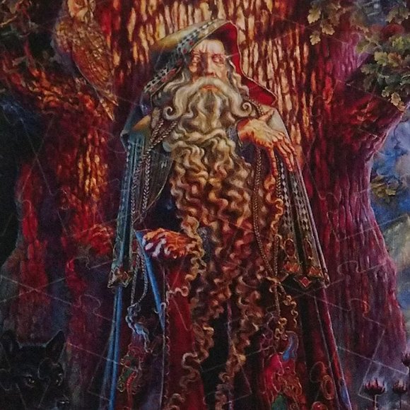 2 NEW Adult Puzzles~Fantasy Lot~New Fangled Angles Merlin~Watercolor Bird/Fairy - Picture 8 of 11